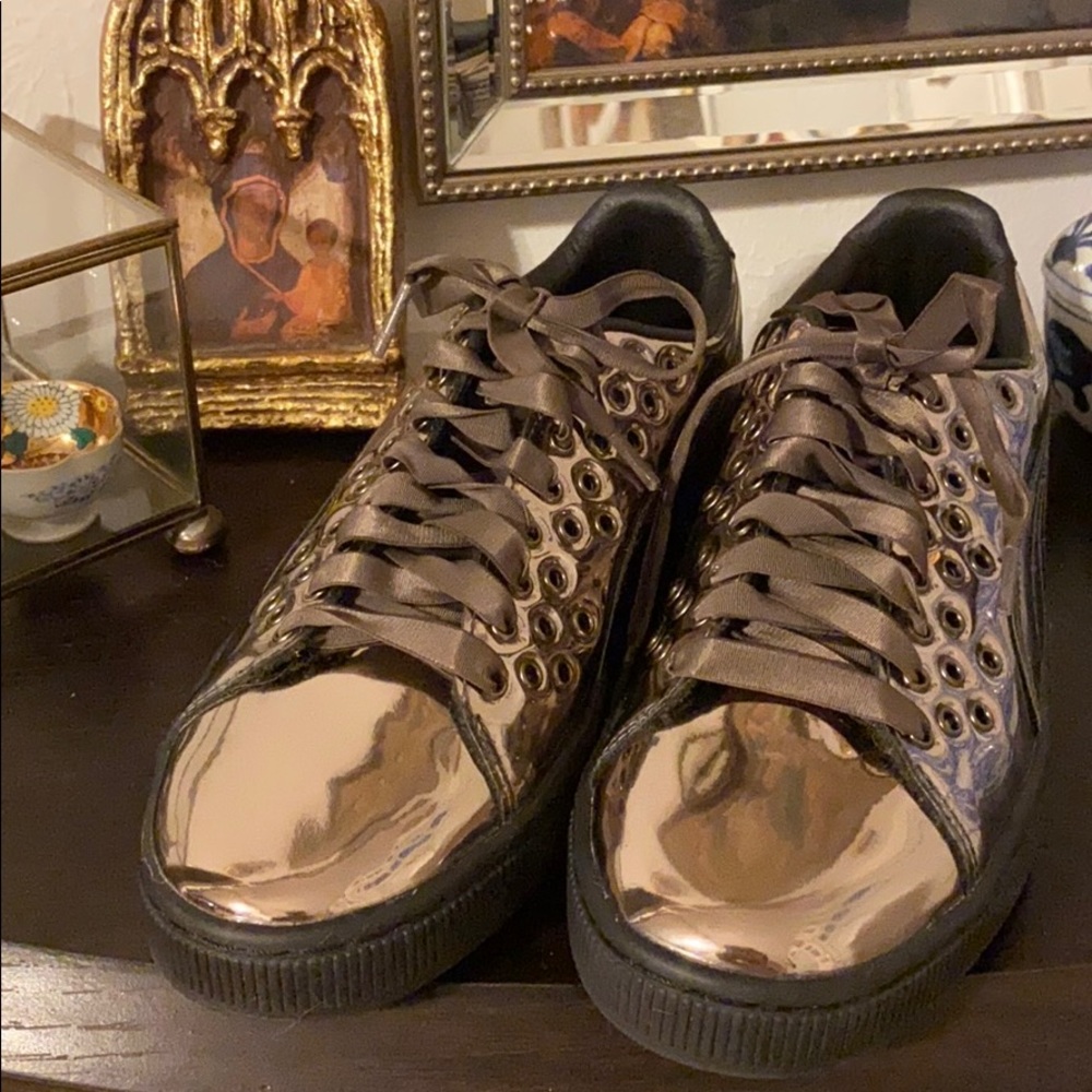 Metallic Puma loafers